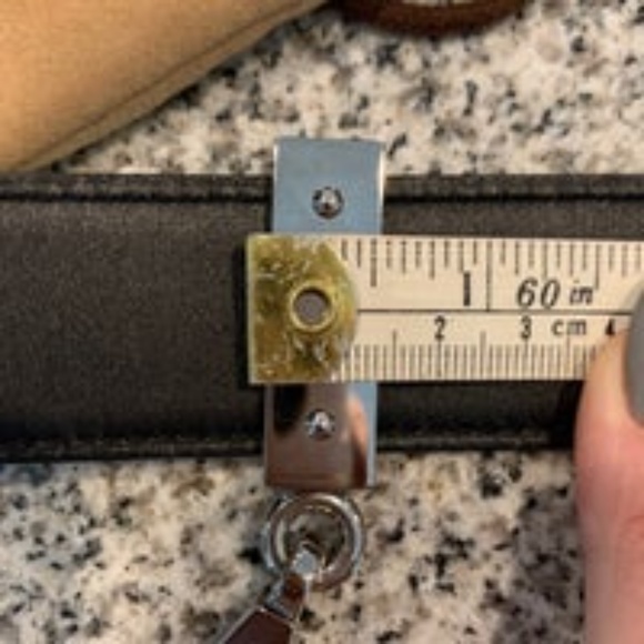 Authentic Hermes black and white Belt w/ keychain main image 10